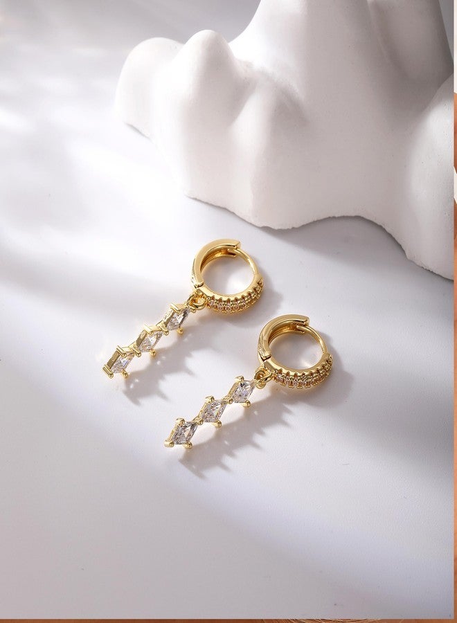Amicon Dangle Earrings for Women, Dainty Gold Earrings 14K Gold Drop Earrings for Women Trendy Hypoallergenic Long Gold Wedding Earring Small Formal Prom Earring Waterproof Fashion Womens Jewelry - Image 5